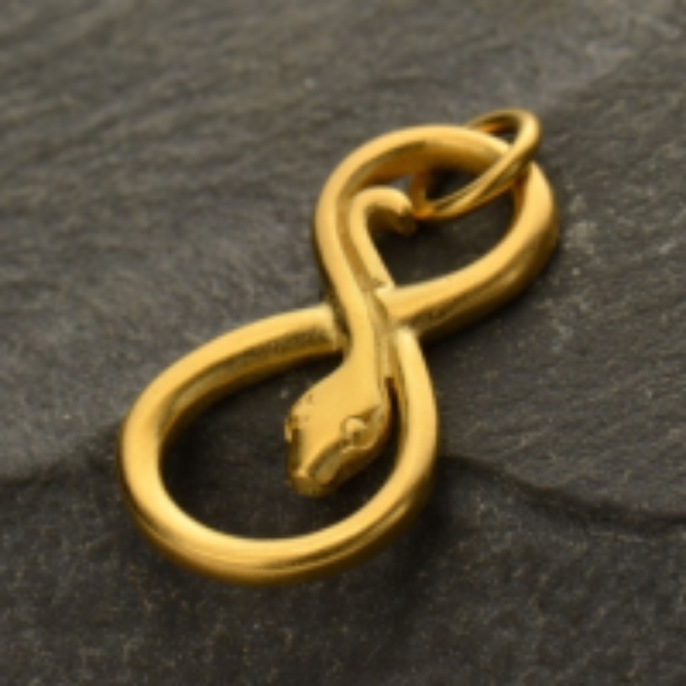 24K Gold Plated Infinity Snake Pendant